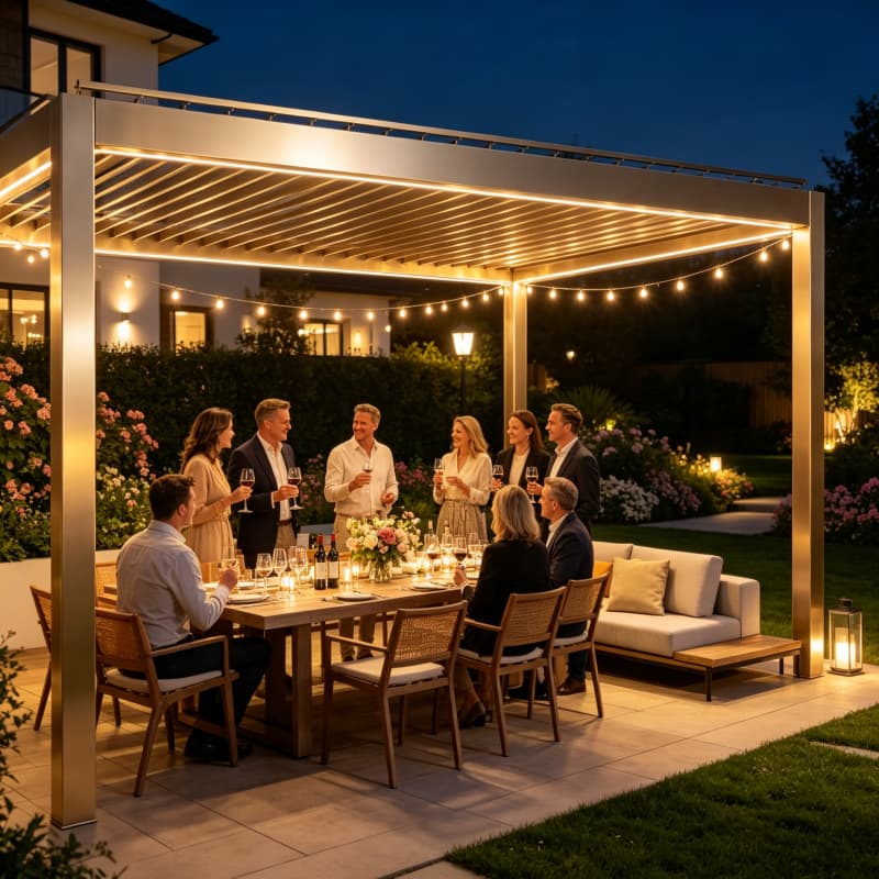 Smart Garden Electric Pergola - Pergola Bioclimatica in Alluminio con Tetto